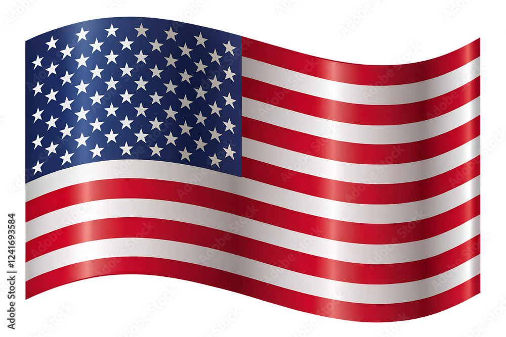 Obraz premium american flag on white background
