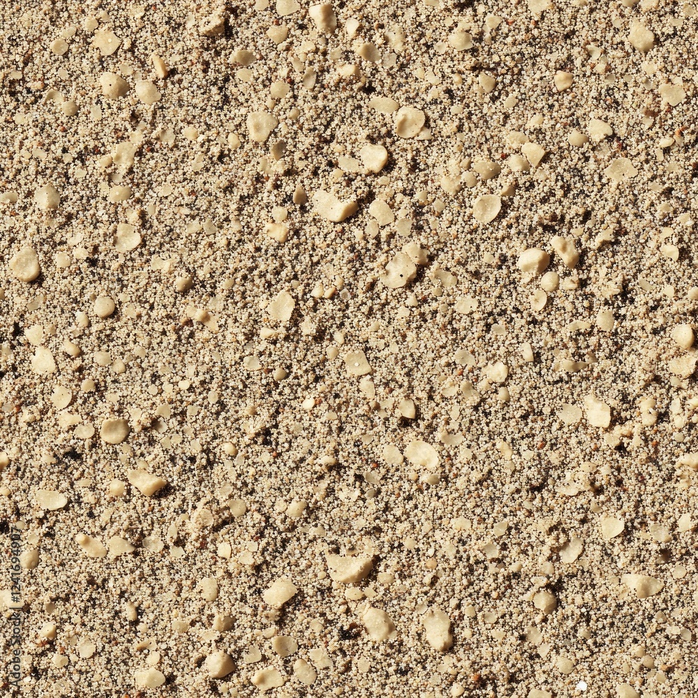Close-up view of coarse brown sand texture background with pebbles Close-up view of coarse brown sand texture background with pebbles