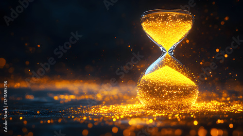 Abstract Representation of Time with Hourglass photo