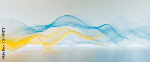 Flowing abstract plasma creating luminous veins in blue and yellow hues