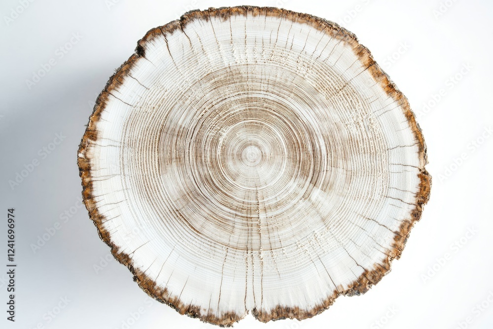 Fototapeta premium A detailed shot of wood grain on a white background