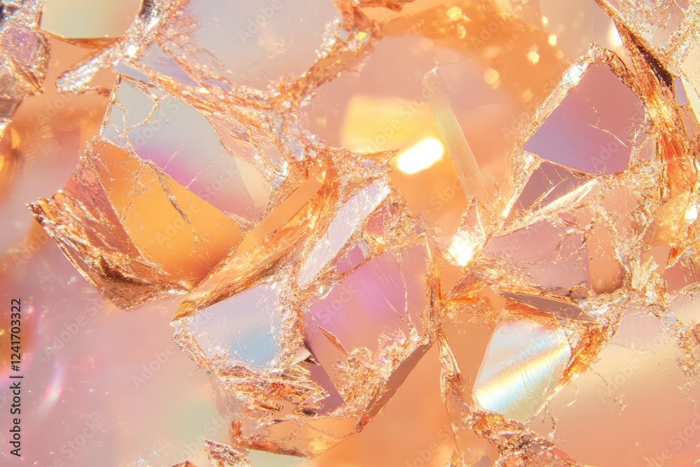 Macro Close-Up of Vibrant Torn Holographic Foil Displaying Shimmering Colors With Smooth Bokeh Effect Macro Close-Up of Vibrant Torn Holographic Foil Displaying Shimmering Colors With Smooth Bokeh Effect