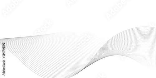 Abstract wavy grey lines stream element for design on white background. You can use for Web, Wallpaper, Template, Desktop background, Business banner, poster design.