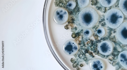 Mold growth observed on culture medium in a laboratory setting under controlled conditions