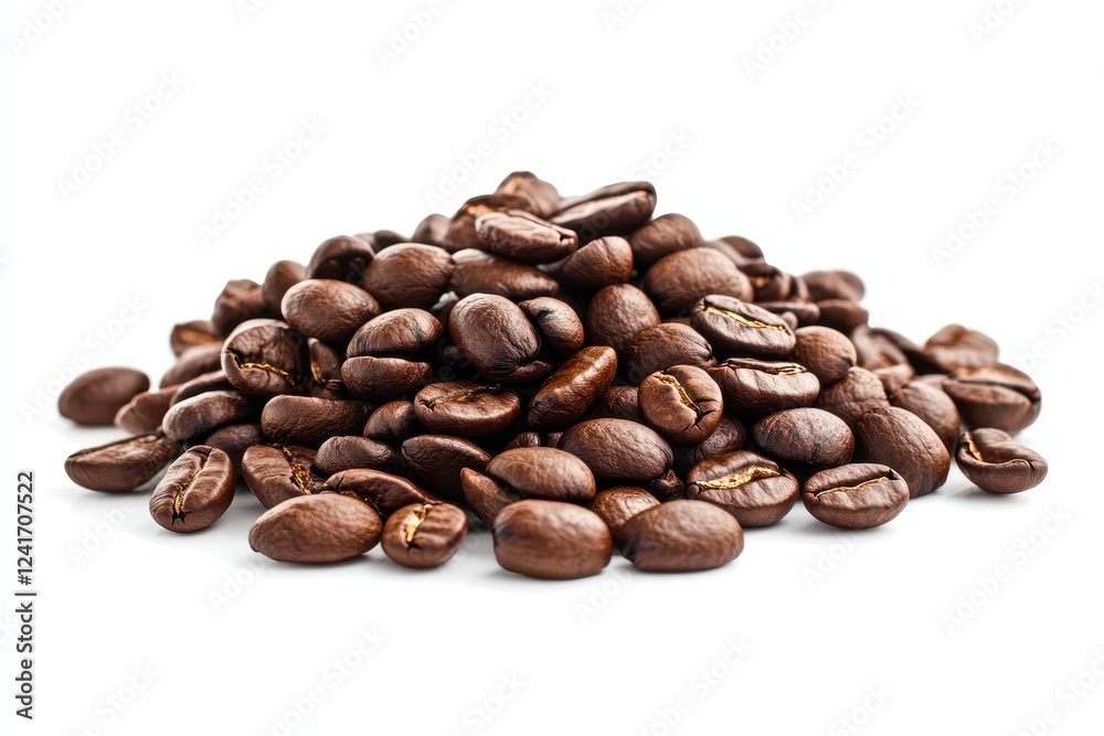 Pile coffee beans isolated on white background Pile coffee beans isolated on white background