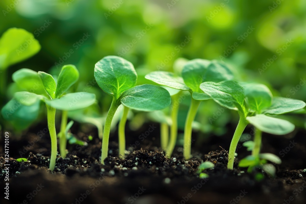 A detailed view of a cluster of small plants A detailed view of a cluster of small plants