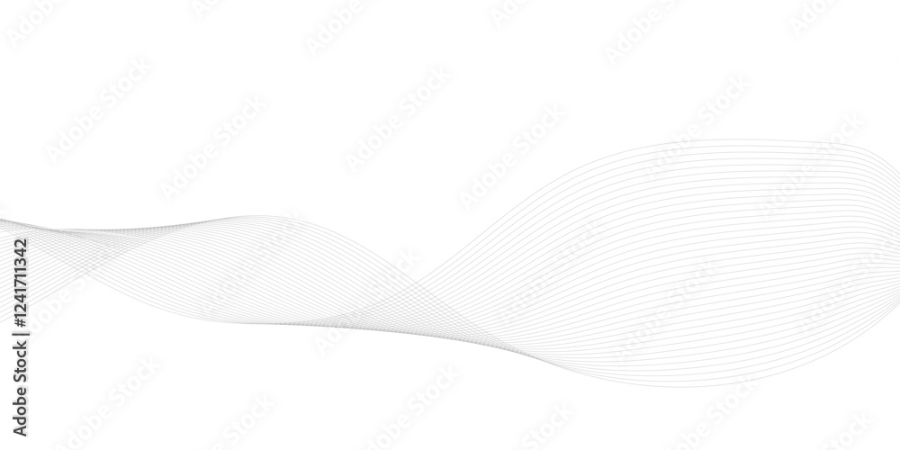 Fototapeta premium White abstract geometric curve lines background. Grey, white lines background. Digital future technology concept.