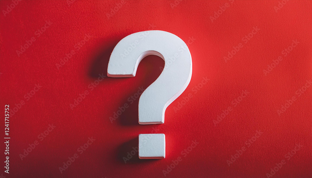 Question mark on red background. 3D rendering. FAQ and QA. Problem solution. Question mark on red background. 3D rendering. FAQ and QA. Problem solution.