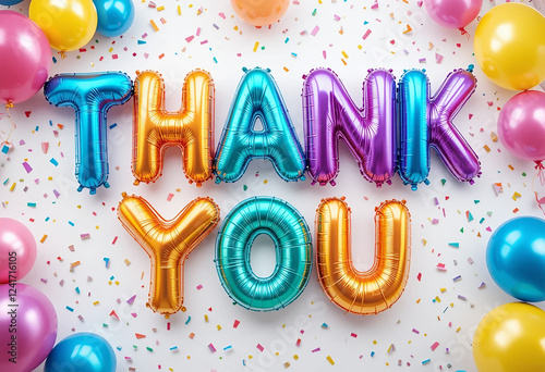 Colorful balloon letters, 
