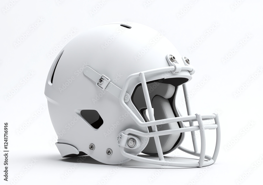 Fototapeta premium white american football helmet rendered isolation white background graphic design