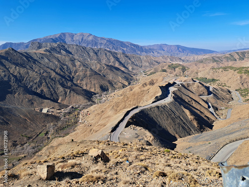 Winding Mountain Roads Unveil Breathtaking Views in a Serene Highland Landscape