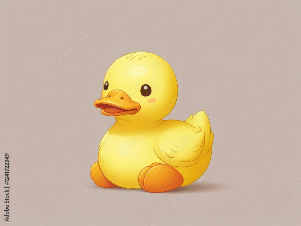 Fototapeta premium yellow duck toy isolated on transparent background