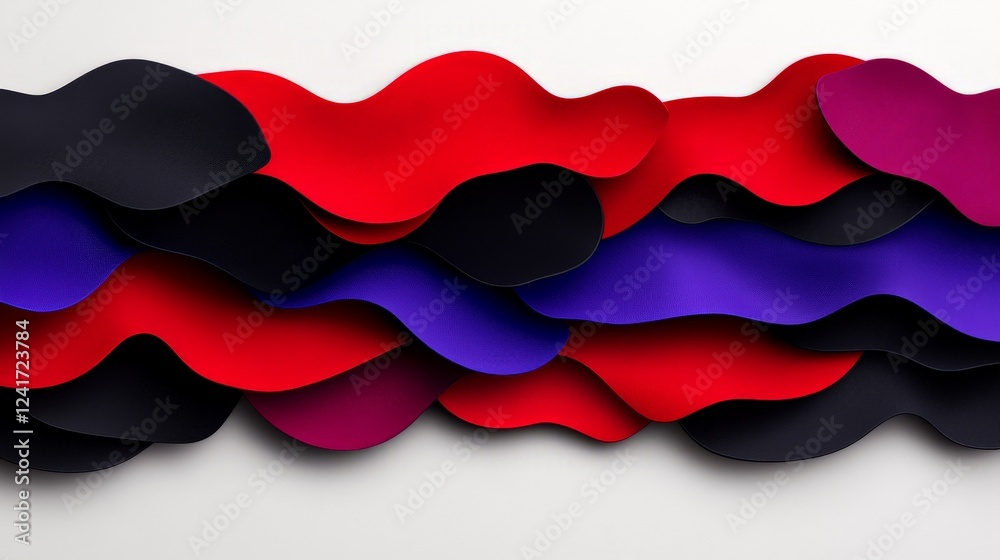 Abstract Wavy Layers: Vibrant layers of black, red, and purple blend seamlessly, creating an abstract design that evokes a sense of movement and depth. Abstract Wavy Layers: Vibrant layers of black, red, and purple blend seamlessly, creating an abstract design that evokes a sense of movement and depth.
