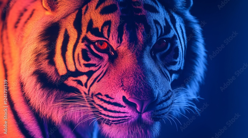 custom made wallpaper toronto digitalA tiger with a red eye is staring at the camera