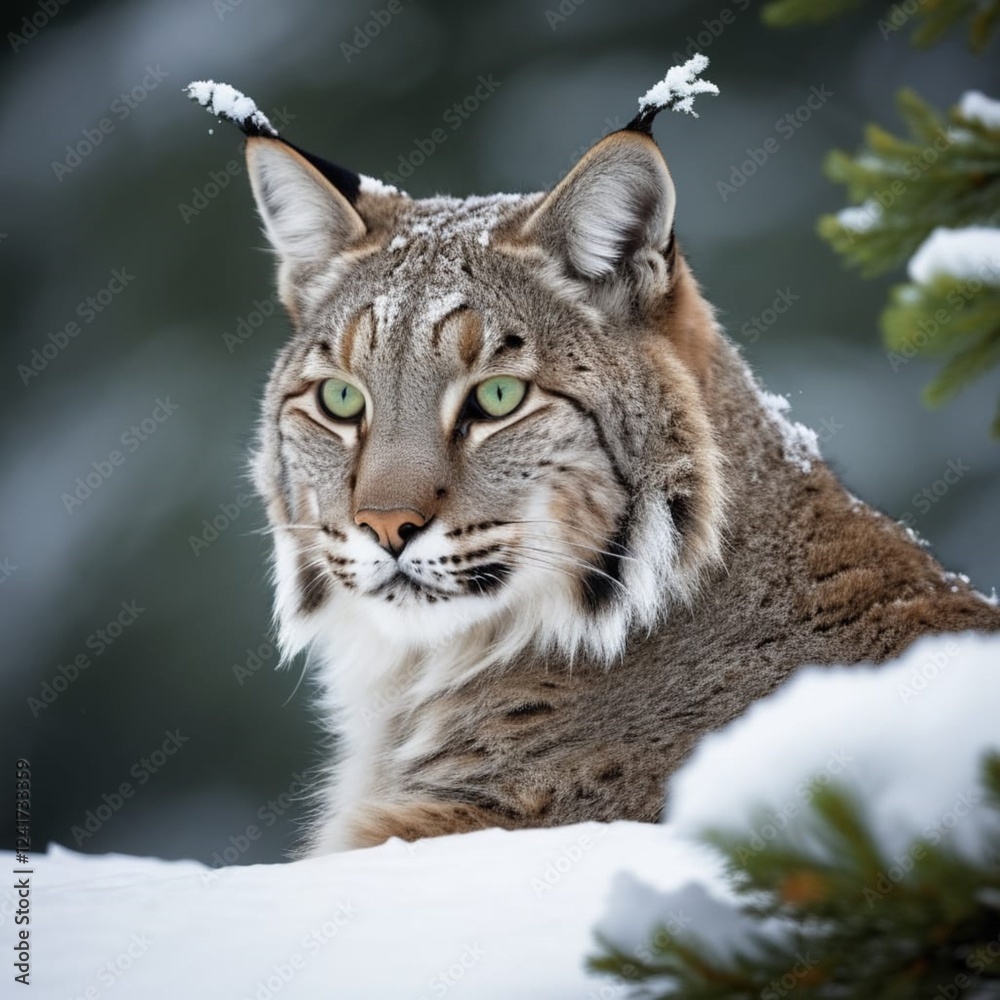 A bobcat in the snow A bobcat in the snow