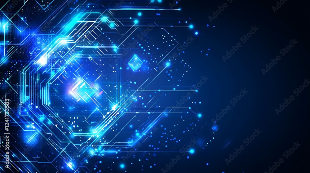 Abstract Blue Circuit Board Digital Technology Design Abstract Blue Circuit Board Digital Technology Design