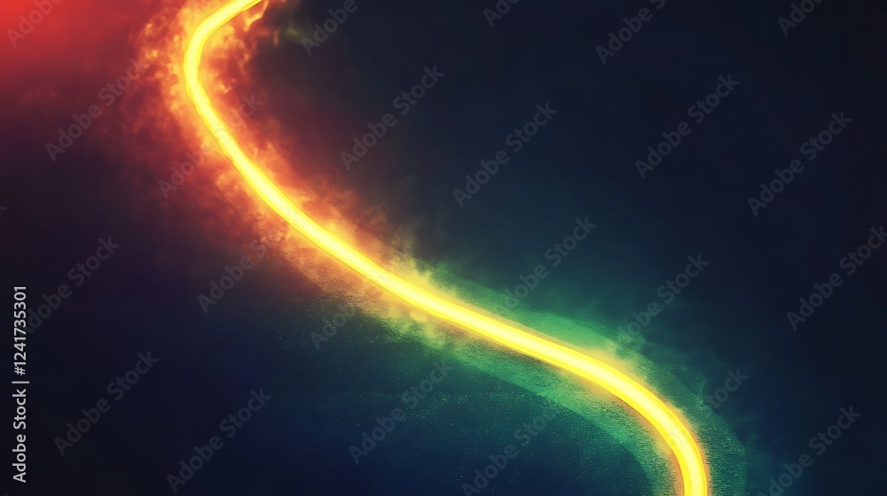 Fototapeta premium Glowing energy trail, dark space