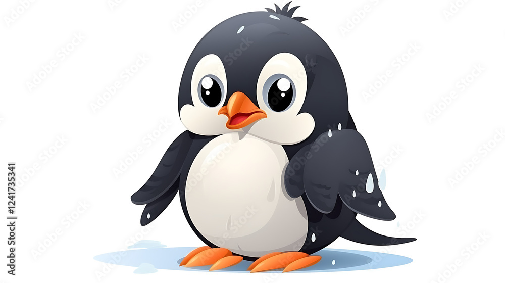 Obraz premium A cartoon penguin with a big belly and a smile on its face