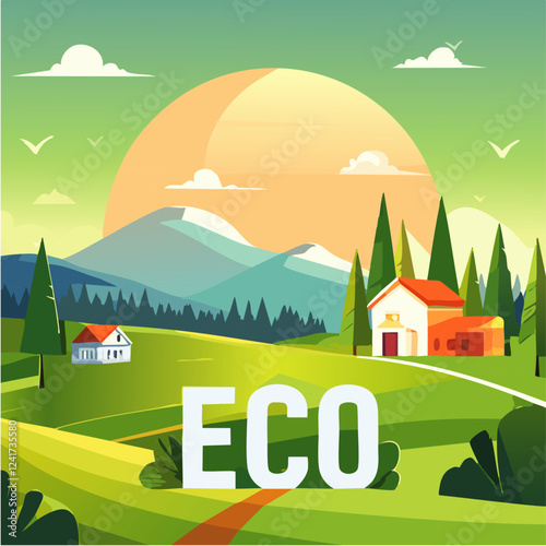 ECO logo vector graphic