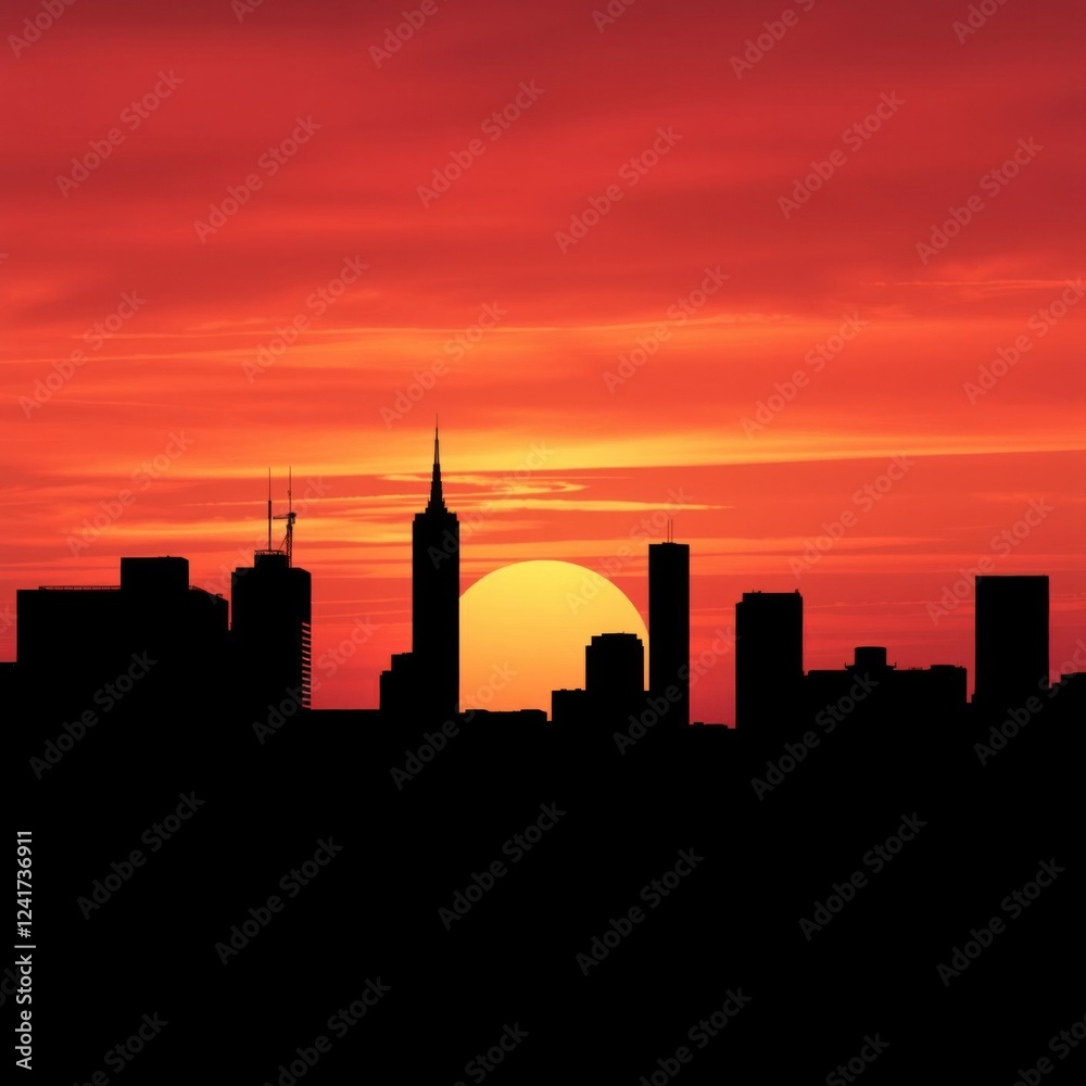 A group of men are walking in front of a city skyline silhouetted skyline cityscape architecture illustration building city vector