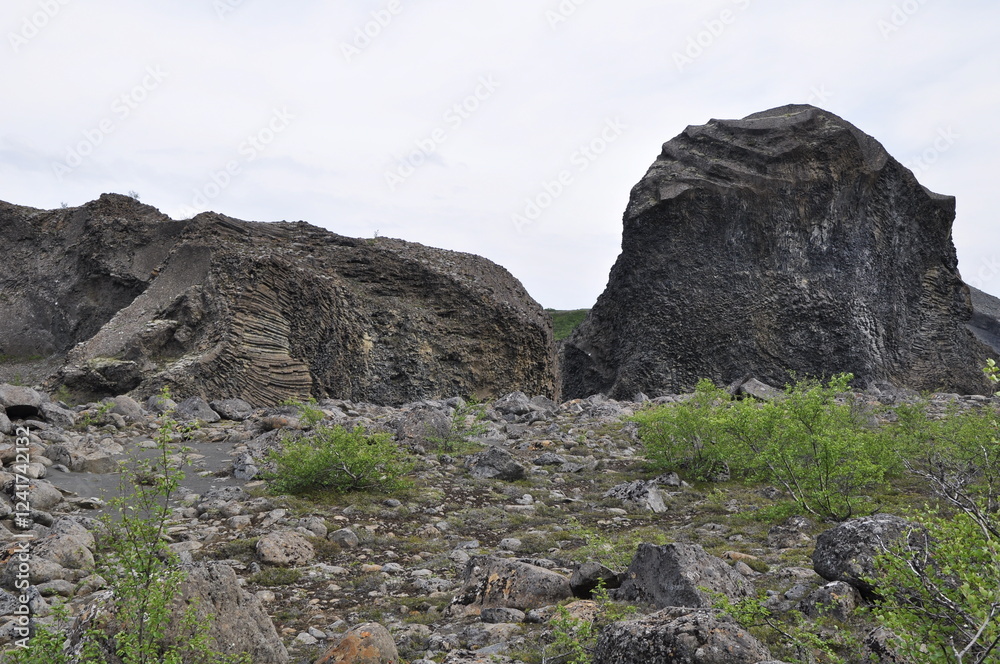 Fototapeta premium Basalt rock formations in northern Iceland
