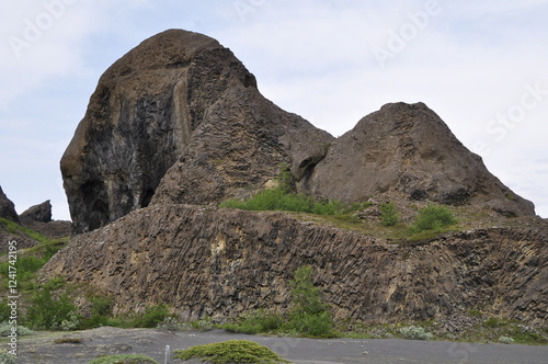 Basalt rock formations in northern Iceland