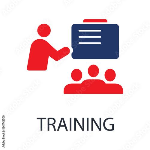 training icons isolated on White Background. Flat style design