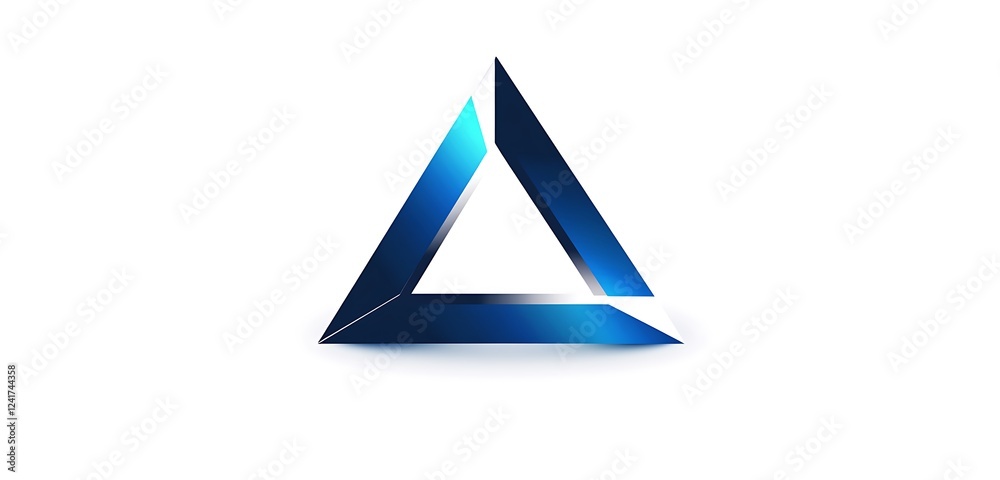 Modern logo design with clean lines and subtle gradient blue accents in a triangular shape on white background Modern logo design with clean lines and subtle gradient blue accents in a triangular shape on white background
