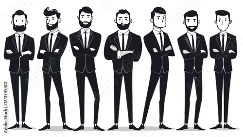 Wallpaper Mural Adobe Illustrator Arbusiness man
Collection of Businessmen in Suits with Beards - Black and White Vector Illustration"
Set of Stick Figure Walking Silhouettes in Different Poses – Vector Arttwork Torontodigital.ca