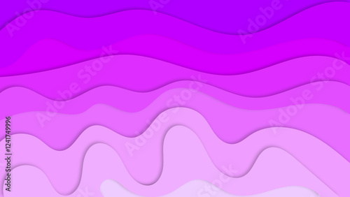 Purple paper cut wave background illustration, featuring layered, wavy paper-like textures in varying shades of purple. The design creates a sophisticated, dimensional effect