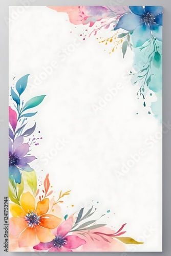 Florale Design Vorlage Briefpapier in frischen frühlingshaften Farben Aquarellfarben