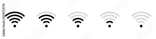 Wireless and wifi icon. Wi-fi signal symbol. Internet Connection