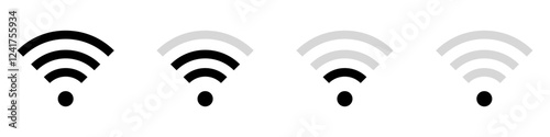 Wireless and wifi icon. Wi-fi signal symbol. Internet Connection