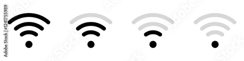 Wireless and wifi icon. Wi-fi signal symbol. Internet Connection