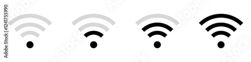 Wireless and wifi icon. Wi-fi signal symbol. Internet Connection