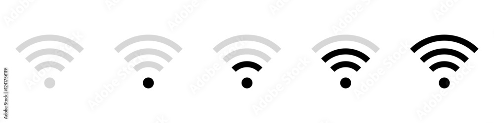 Wireless and wifi icon. Wi-fi signal symbol. Internet Connection Wireless and wifi icon. Wi-fi signal symbol. Internet Connection