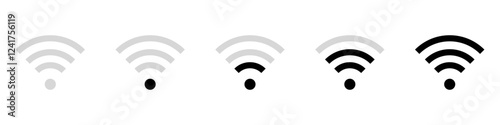 Wireless and wifi icon. Wi-fi signal symbol. Internet Connection