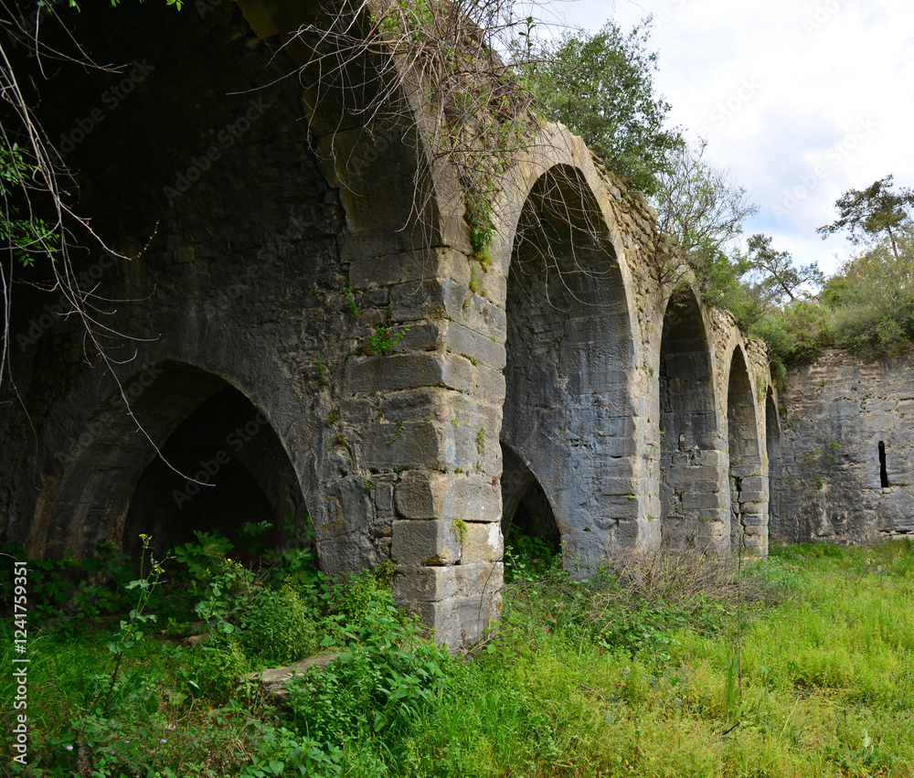 Kargi Han Caravanserai, located in Antalya, Turkey, was built during the Seljuk period. Kargi Han Caravanserai, located in Antalya, Turkey, was built during the Seljuk period.