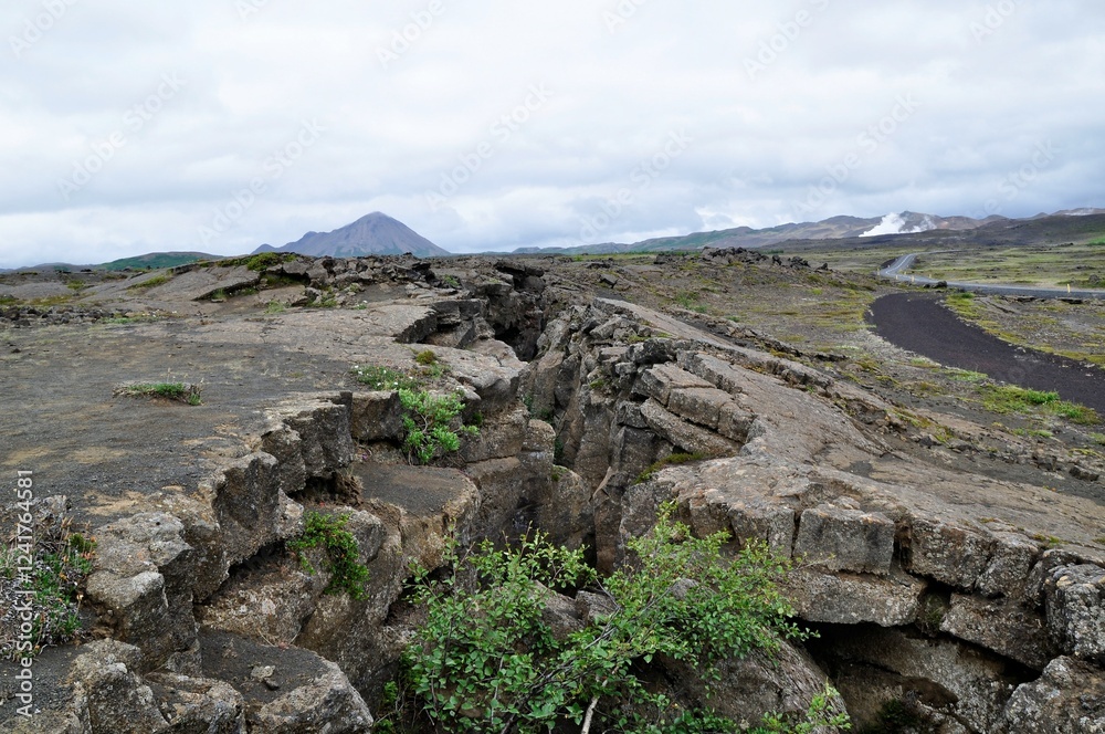 Fracture in the earth in Northern Iceland Fracture in the earth in Northern Iceland