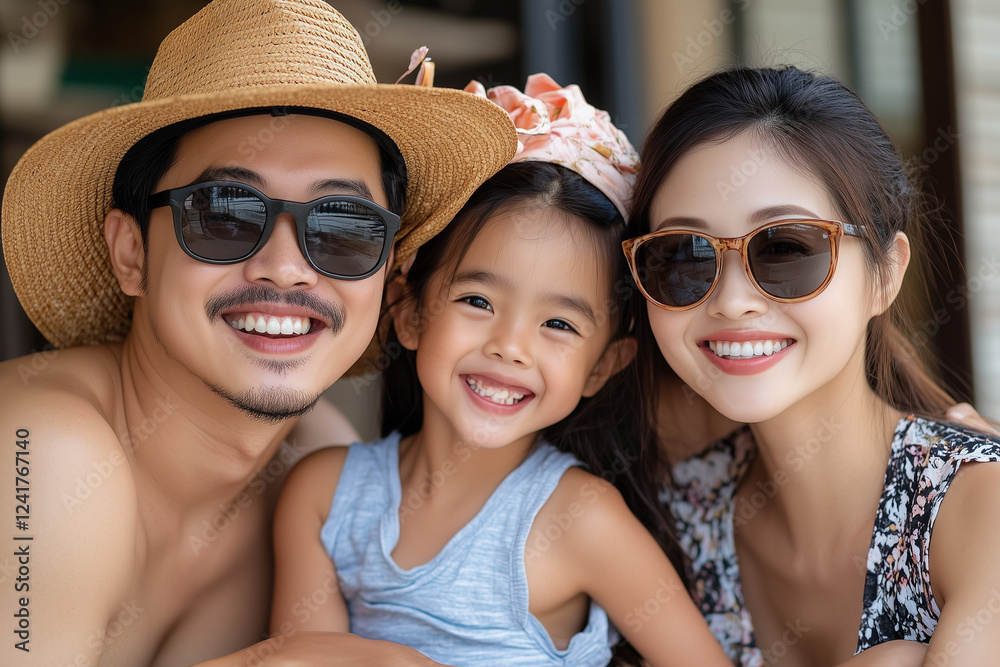 Family enjoying a sunny summer day outdoors Family enjoying a sunny summer day outdoors