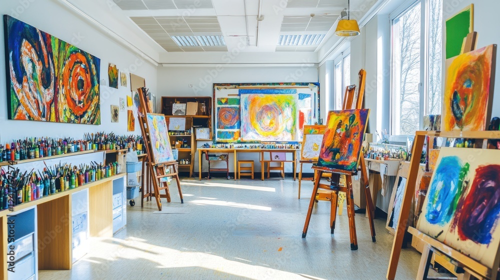 Fototapeta premium Vibrant Art Studio: A Haven for Creativity
