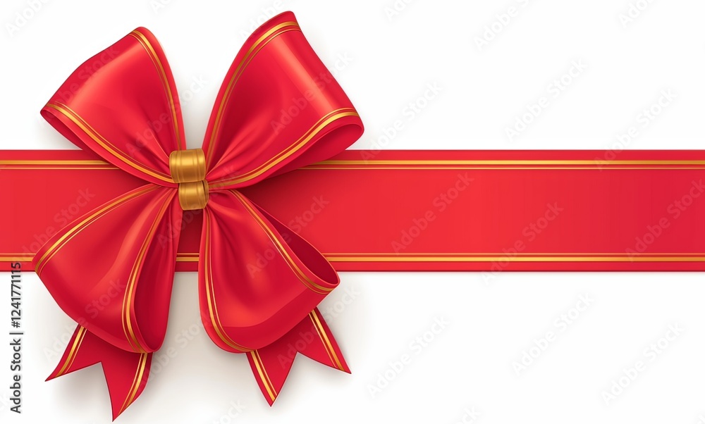 a red ribbon with a bow on a white background a red ribbon with a bow on a white background