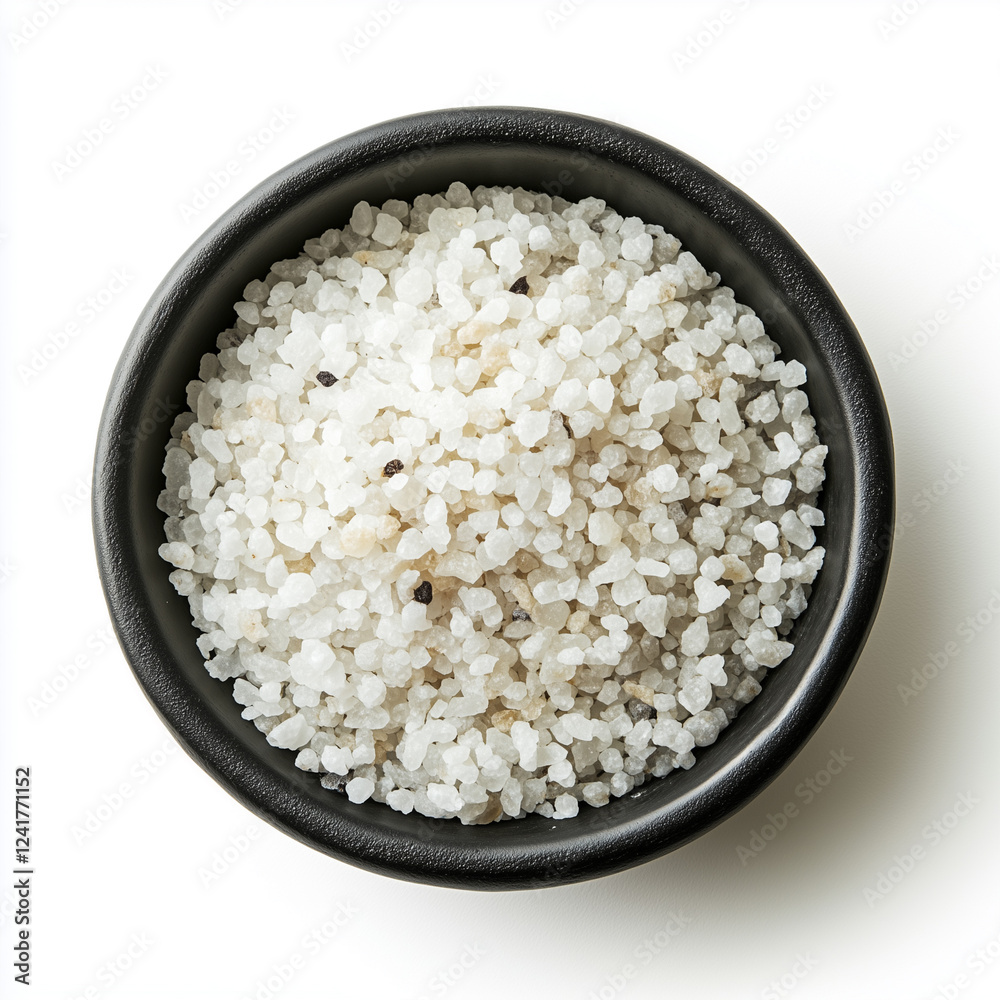 Cellar of Truffle Salt, Salt Cellar, top view, stock photo, isolated on white, food photo Cellar of Truffle Salt, Salt Cellar, top view, stock photo, isolated on white, food photo