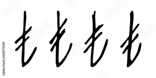 Hand drawn turkish lira currency symbol set Brush stroke doodle Single element for design