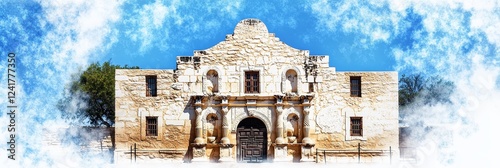 The Alamo: A Texas Legacy - Historic mission,  Old West frontier,  Texas history,  stone architecture,  American landmark. photo