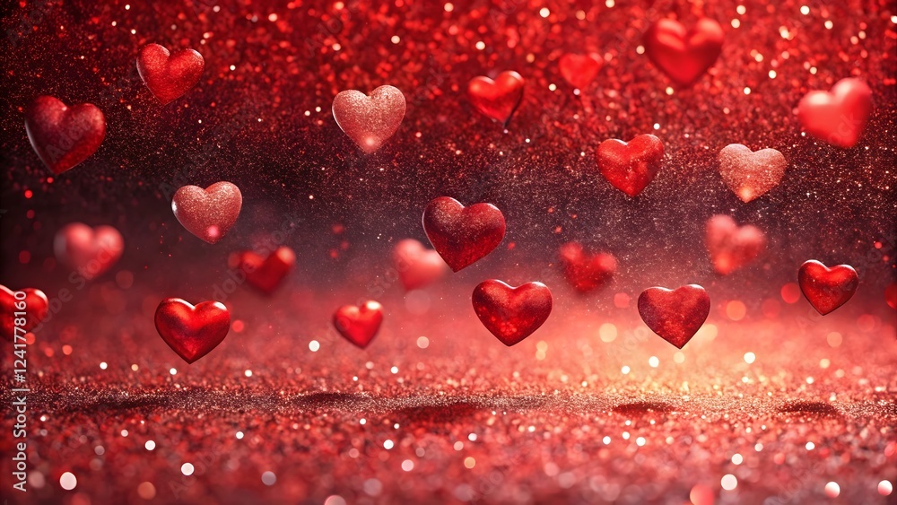 Obraz premium Falling Hearts Background