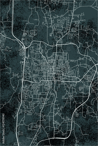 Dalton vector minimalist street map American city on grunge dark background. Georgia. USA