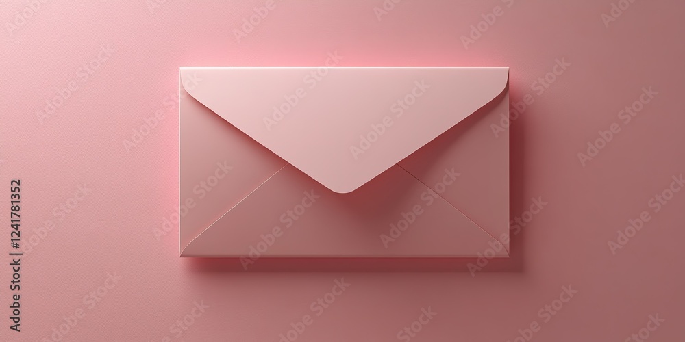 Soft pink envelope placed on a pastel background for creative designs and stationary ideas Soft pink envelope placed on a pastel background for creative designs and stationary ideas