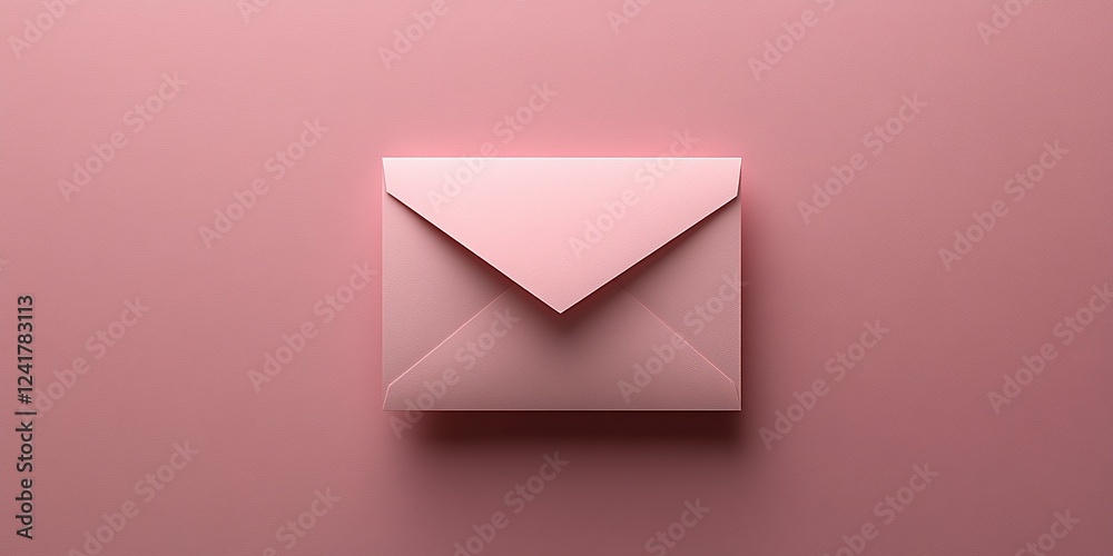 Pink envelope placed on a soft pink surface creates a calm and inviting atmosphere for correspondence at any time Pink envelope placed on a soft pink surface creates a calm and inviting atmosphere for correspondence at any time