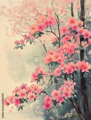 Wallpaper Mural Soft Pastel Azalea Trees for Garden Decor Inspiration Torontodigital.ca